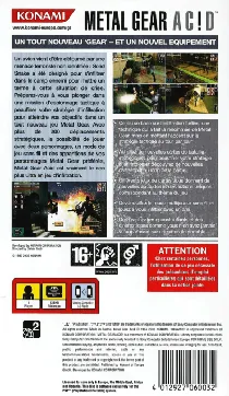 Metal Gear Ac!d (EU) box cover back